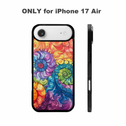 iPhone 17 Air Case — Tie Dye Swirls Black White Tie, Custom Printed Phone Case