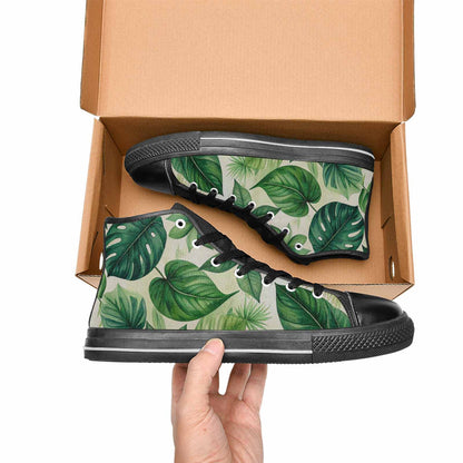 WOMEN'S Seven-Point Palmate Leaf High Top Canvas Cottagecore Sneakers