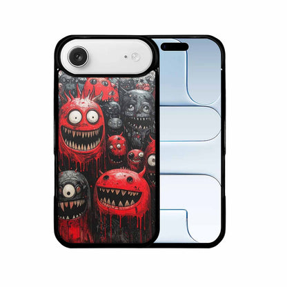 iPhone 17 Air Case — Black Red Ink Monsters General Cartoon, Custom Print Case Cover