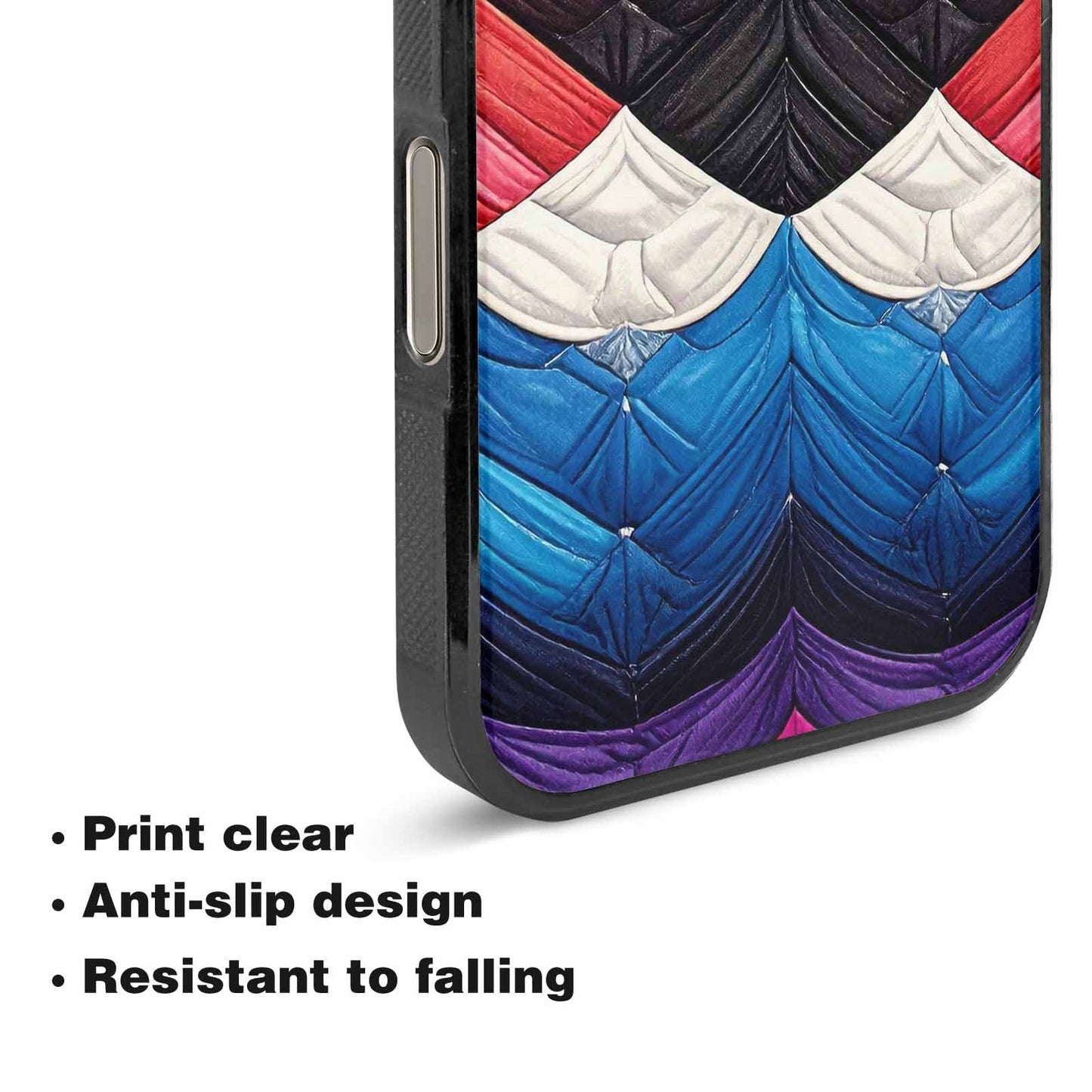 iPhone 16 Pro Max Case — Genderfluid Flag Color Theme Small Rainbow, Original Design Phone Case