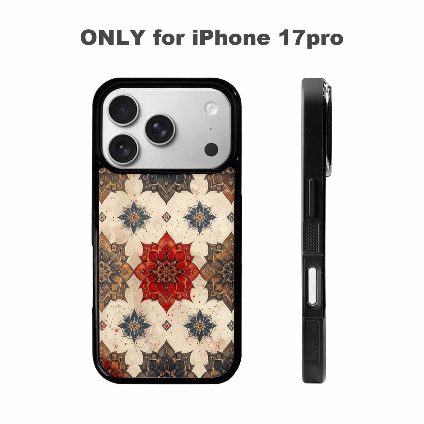 iPhone 17 Pro Case — Small Mandala Pattern Randomly Varying Floral, Custom Designed Case Cover