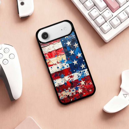 iPhone 17 Air Case — Patriotic Stars And Stripes American Galaxy, Customized Protective Case