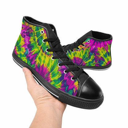MEN'S Tie Dye - High Top Canvas Aesthetic Custom Shoes