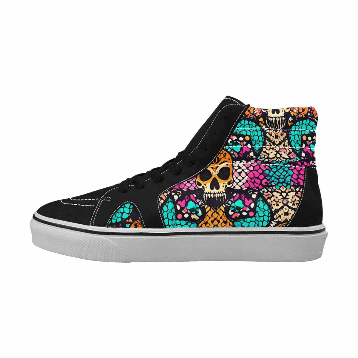 MEN'S Snake Print Skull High Top Canvas Cottagecore Shoes
