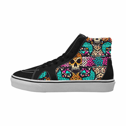 MEN'S Snake Print Skull High Top Canvas Cottagecore Shoes