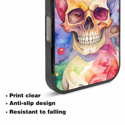 iPhone 16 Pro Case — Kulls Watercolor Skulls Small Skull Pattern, Custom Designed Case Cover