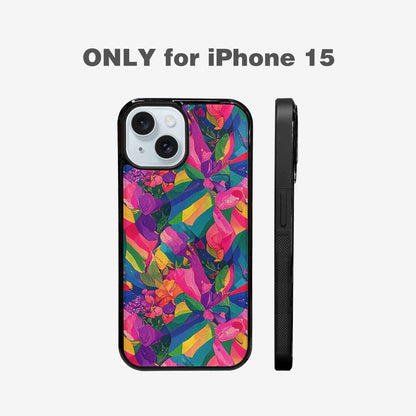 iPhone 15 Case — Polysexual Flag Color Theme Small Rainbow, Custom Designed Case Cover