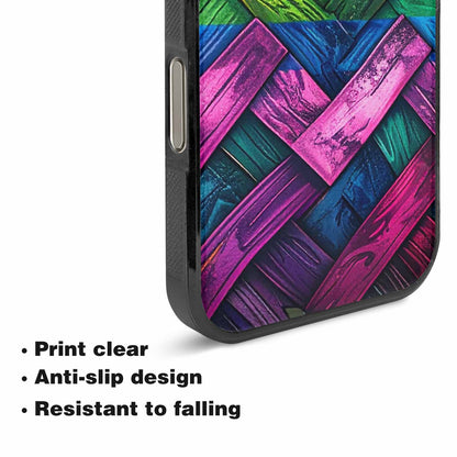 iPhone 16 Pro Max Case — Polysexual Flag Color Theme Small Rainbow, Custom Printed Phone Case