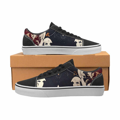 WOMEN'S Damask Ornamental Wallpaper Canvas Lace-Up Grunge Custom Sneakers
