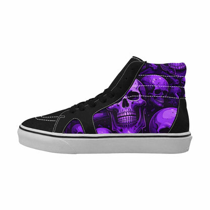 MEN'S Monochrome Purple Skeletons × High Top Canvas Aesthetic Shoes