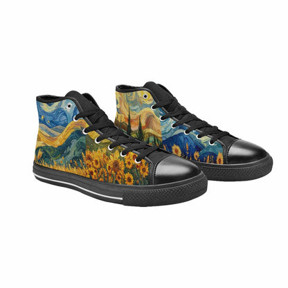 MEN'S Van Gogh-Style Swirl High Top Canvas Surreal Shoes