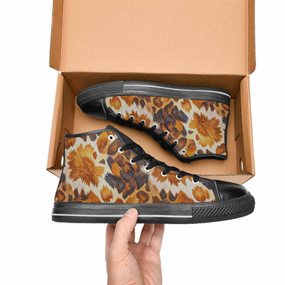 MEN'S Cow Animal Print High Top Canvas Grunge Custom Sneakers