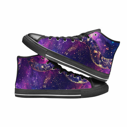 WOMEN'S Galaxy Snake Print High Top Canvas Dreamcore Custom Shoes