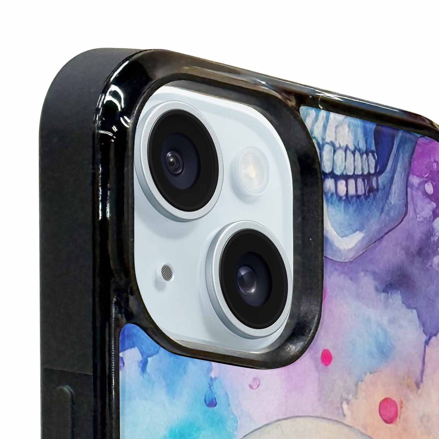 iPhone 15 Plus Case — Kulls Watercolor Skulls Small Skull Pattern, Custom Art Phone Cover
