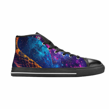 WOMEN'S Galaxy Snake Print High Top Canvas Surreal Sneakers