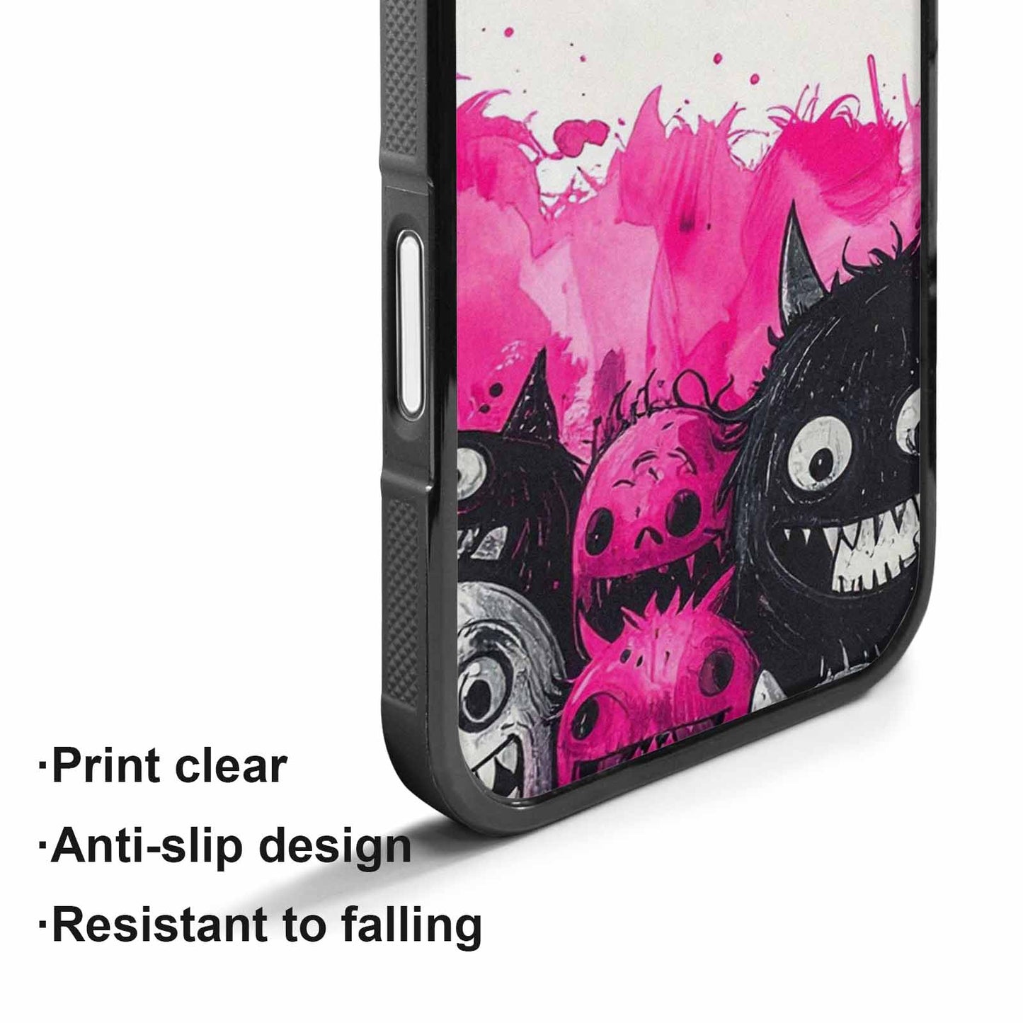 iPhone 17 Case — Black &amp; Pink Ink Cartoon Cute, Custom Made Phone Cover