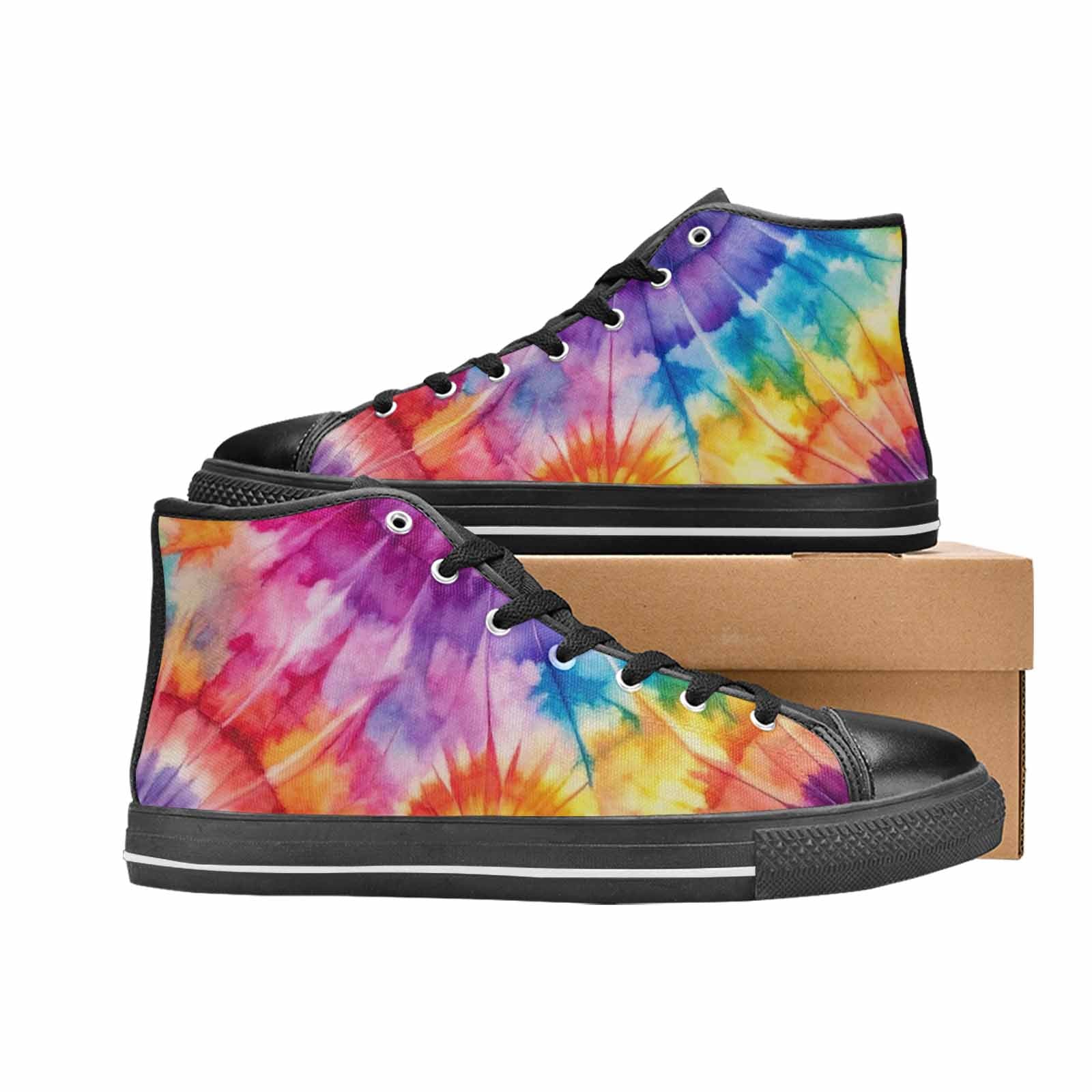 MEN'S Tie Dye Swirl High Top Canvas Grunge Sneakers