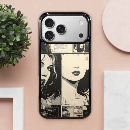 iPhone 17 Pro Max Case — Black And White Solid Retro Vintage, Original Design Phone Case