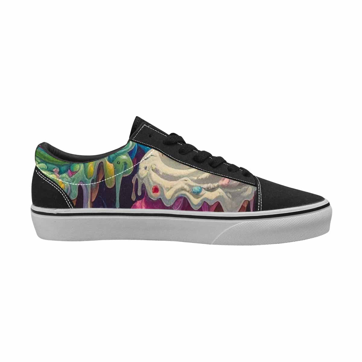 WOMEN'S Melting Ice Cream Monster Lace-Up Canvas Aesthetic Shoes