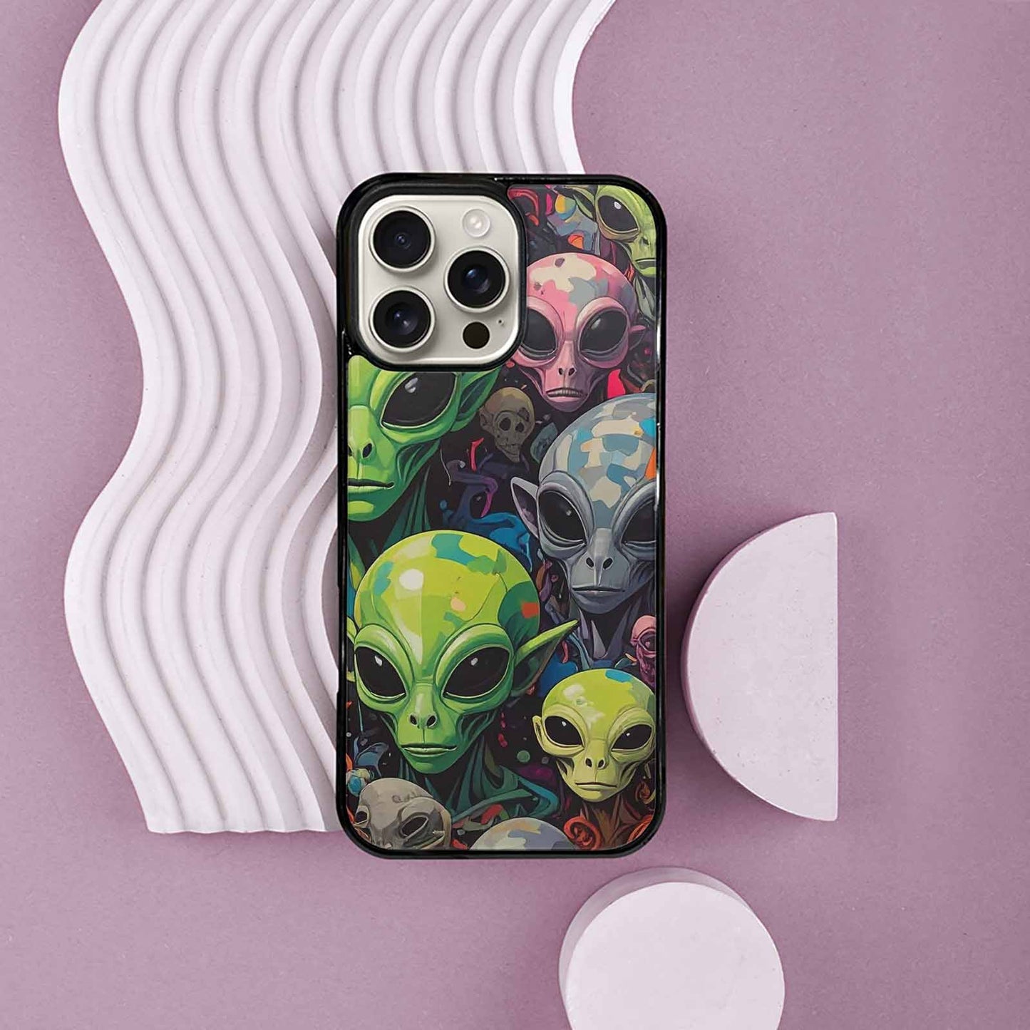 iPhone 16 Pro Max Case — Aliens Camo Aliens Pattern Hundreds Of, Custom Made Phone Cover