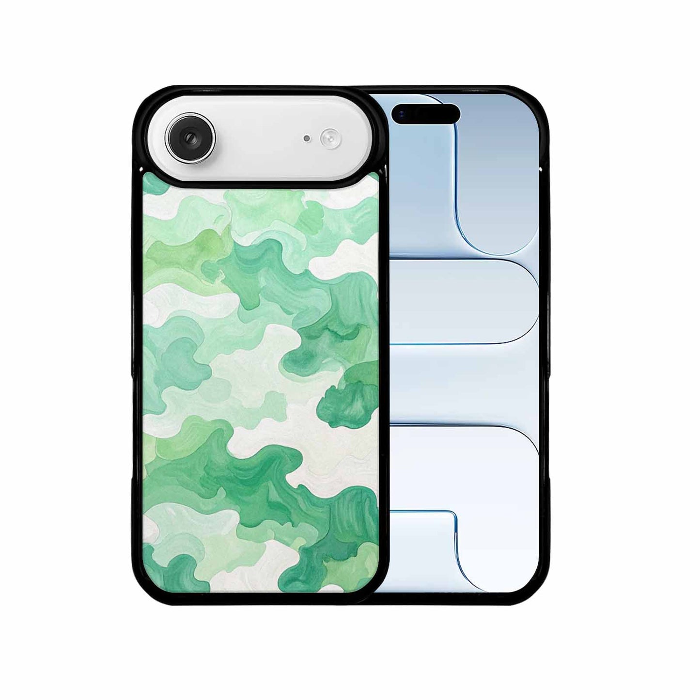 iPhone 17 Air Case — Camo Mint Green White Camo, Custom Printed Phone Case