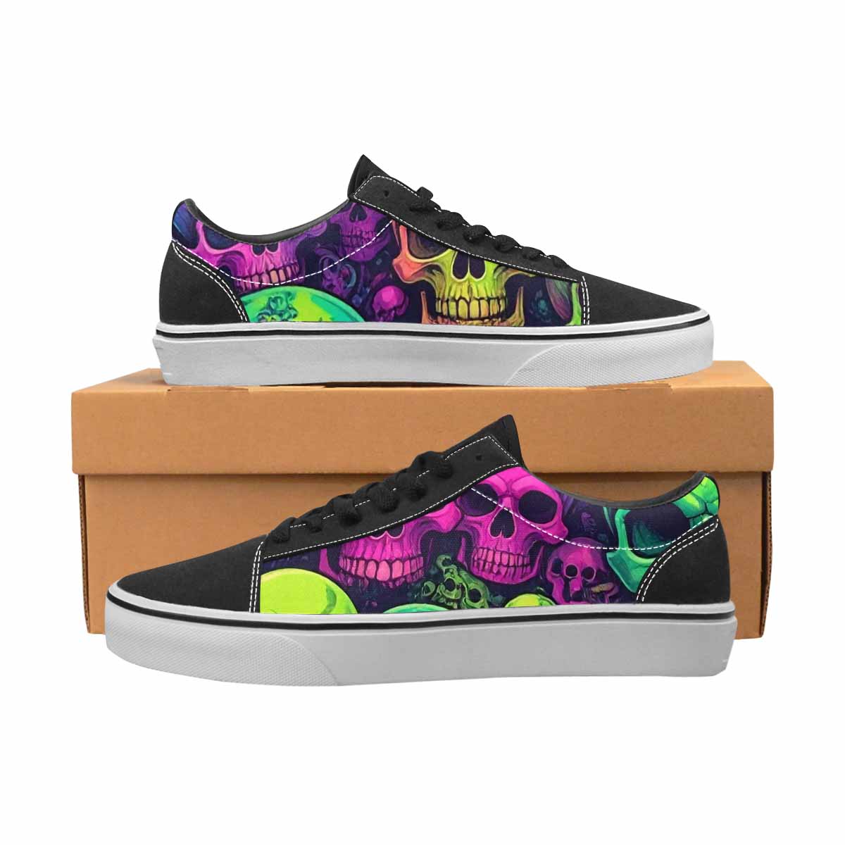 MEN'S Skulls - Neon Canvas Lace-Up Grunge Shoes