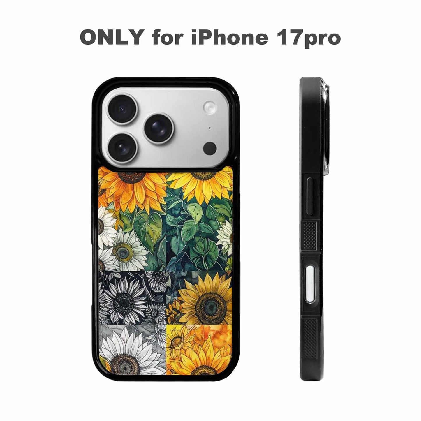 iPhone 17 Pro Case — Small Sunflower Pattern Randomly Varying Floral, Custom Designed Case Cover