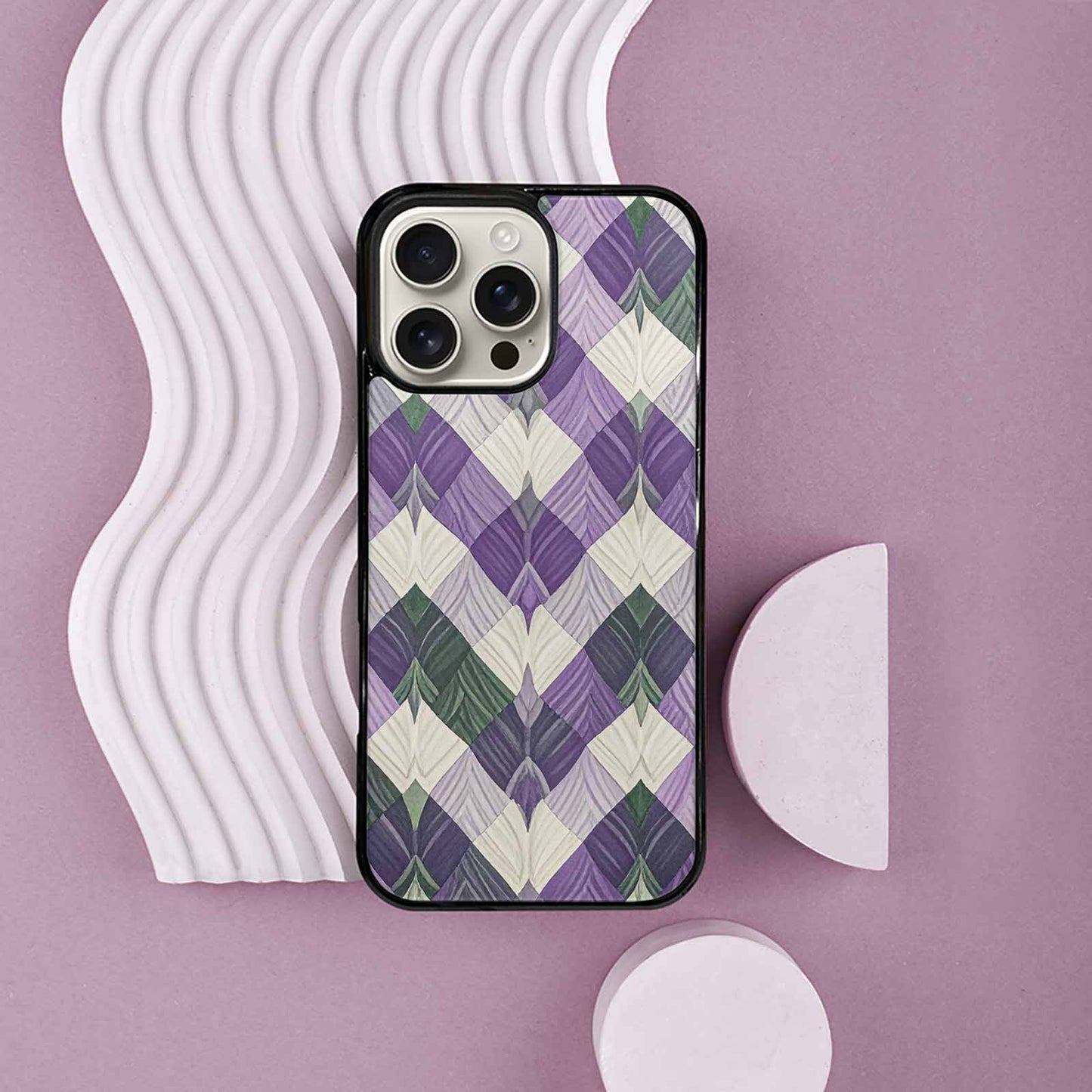 iPhone 16 Pro Max Case — Genderqueer Flag Color Theme Small Rainbow, Personalized Phone Case