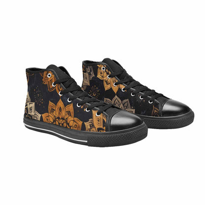 MEN'S Mandala High Top Canvas Dark Academia Custom Sneakers