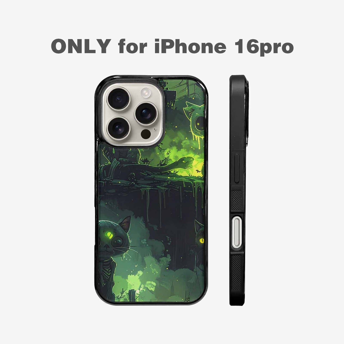 iPhone 16 Pro Case — Toxic Melting Skeleton Cats Small Toxic, Custom Designed Case Cover