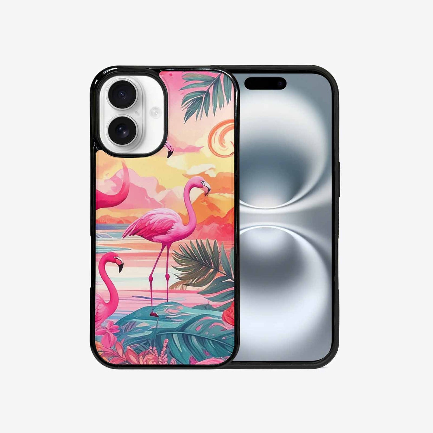 iPhone 16 Case — Flamingo Tropical Flamingo Tropical Pattern Hundreds, Custom Made Phone Cover