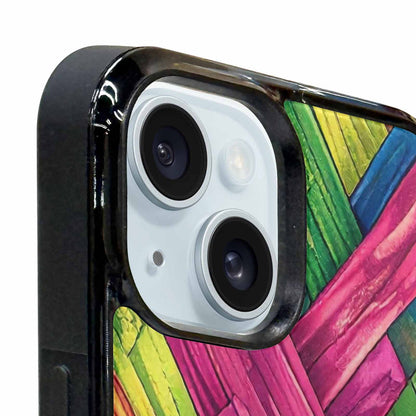 iPhone 15 Plus Case — Polysexual Flag Color Theme Small Rainbow, Custom Printed Phone Case
