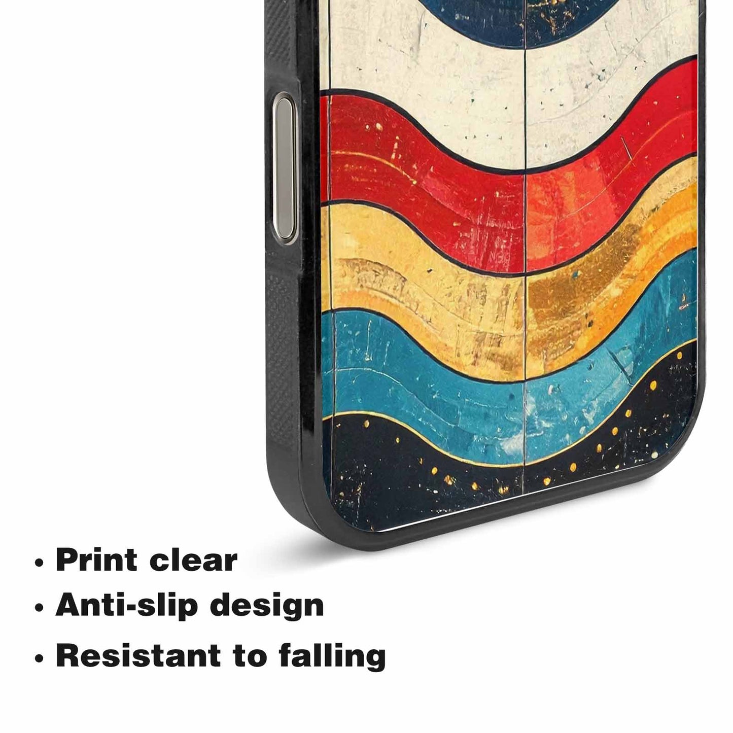 iPhone 15 Pro Max Case — Retro Wave Scallop Stripe Small Lma, Custom Designed Case Cover