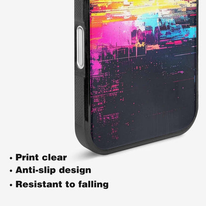 iPhone 16 Plus Case — Glitch Dark Art Seamless Pattern Vibrant, Customized Protective Case