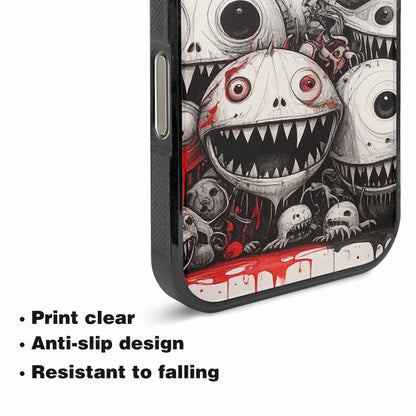 iPhone 16 Pro Case — Multi Eye Monster Black Red Ink, Custom Art Phone Cover