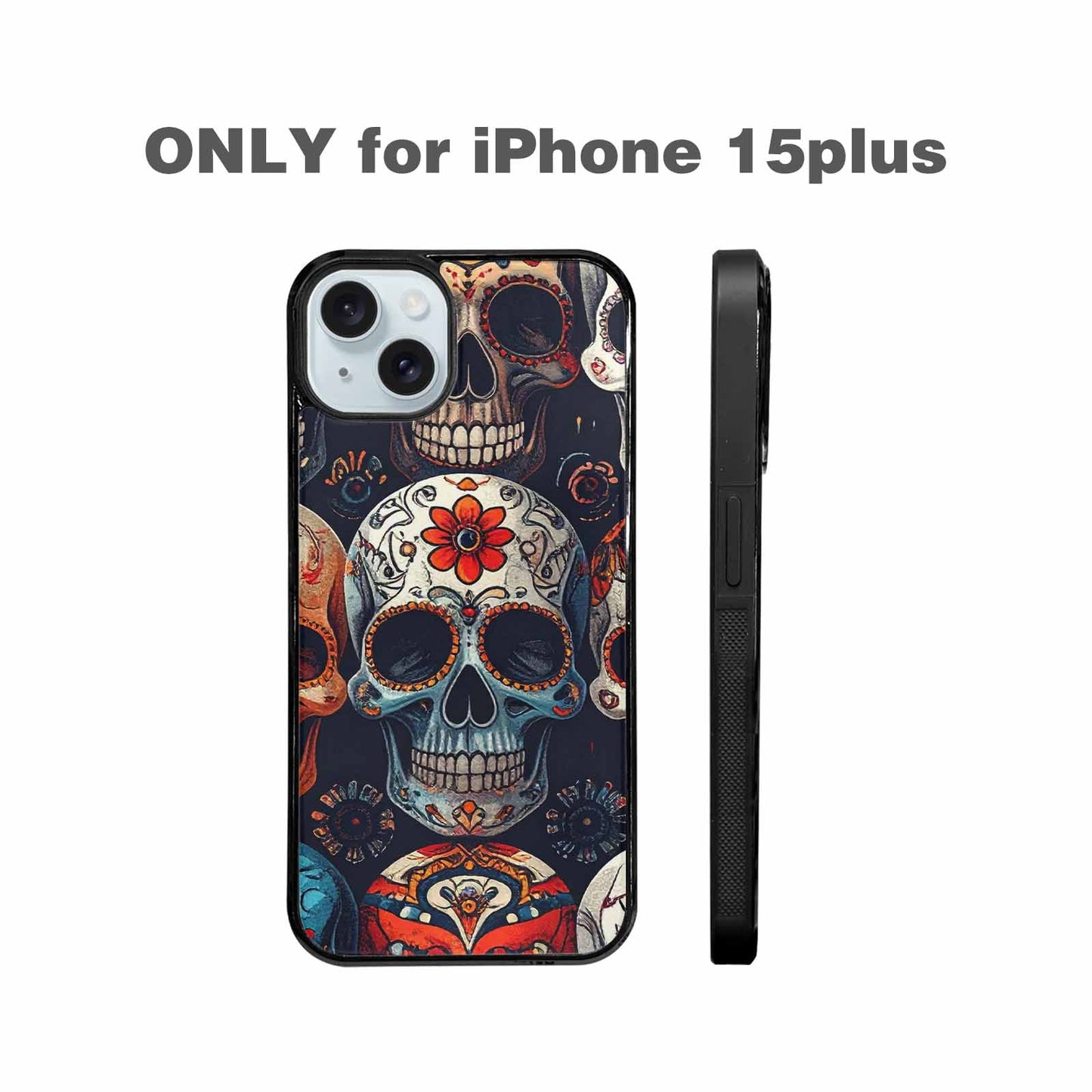 iPhone 15 Plus Case — Skull Waves, Custom Designed Case Cover