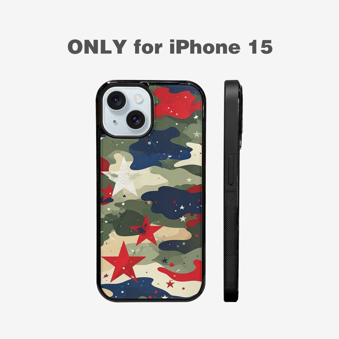iPhone 15 Case — Military Camo Blotch Texture Blended With, Custom Made Phone Cover