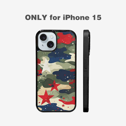 iPhone 15 Case — Military Camo Blotch Texture Blended With, Custom Made Phone Cover