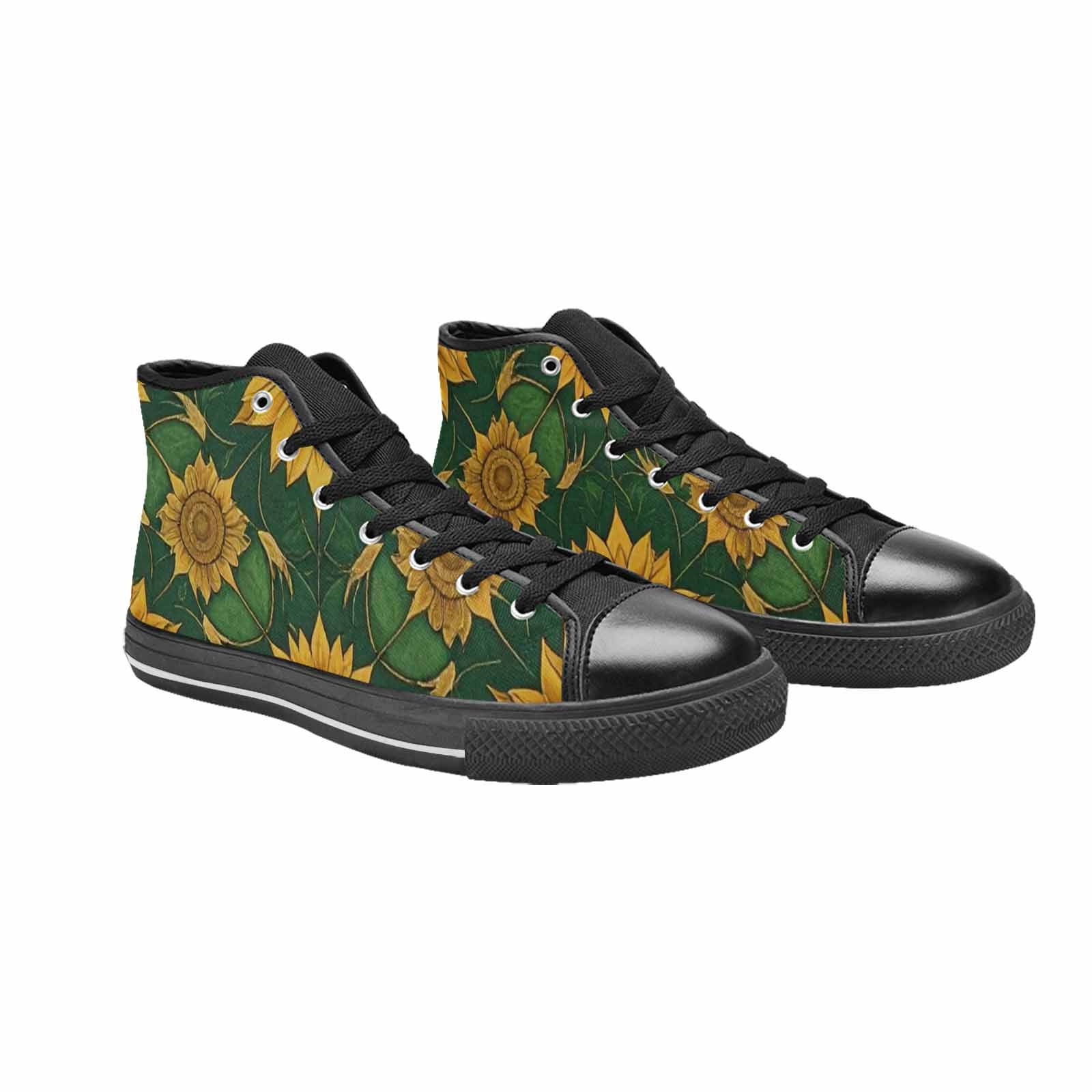 MEN'S Sunflower Mandala Kaleidoscope High Top Canvas Neon Fantasy Sneakers
