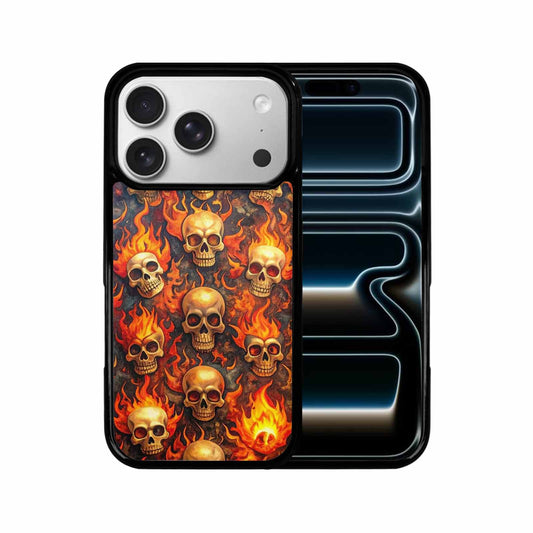 iPhone 17 Pro Case — Skulls Flaming Skulls Small Skull Gothic, Custom Designed Case Cover
