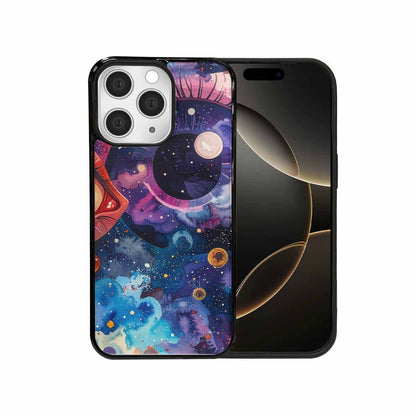 iPhone 15 Pro Max Case — Cartoon Eyeballs Galaxy, Original Design Phone Case