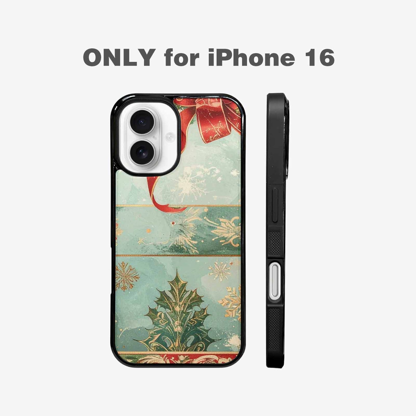 iPhone 16 Case — Christmas Wrapping Paper Pattern Art Wallpaper, Customized Protective Case