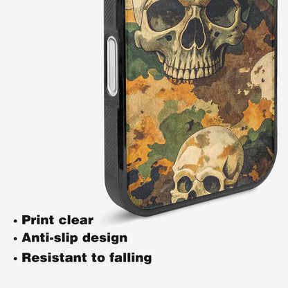 iPhone 16 Case — Military Camo Texture Combined With Distressed, Custom Print Case Cover