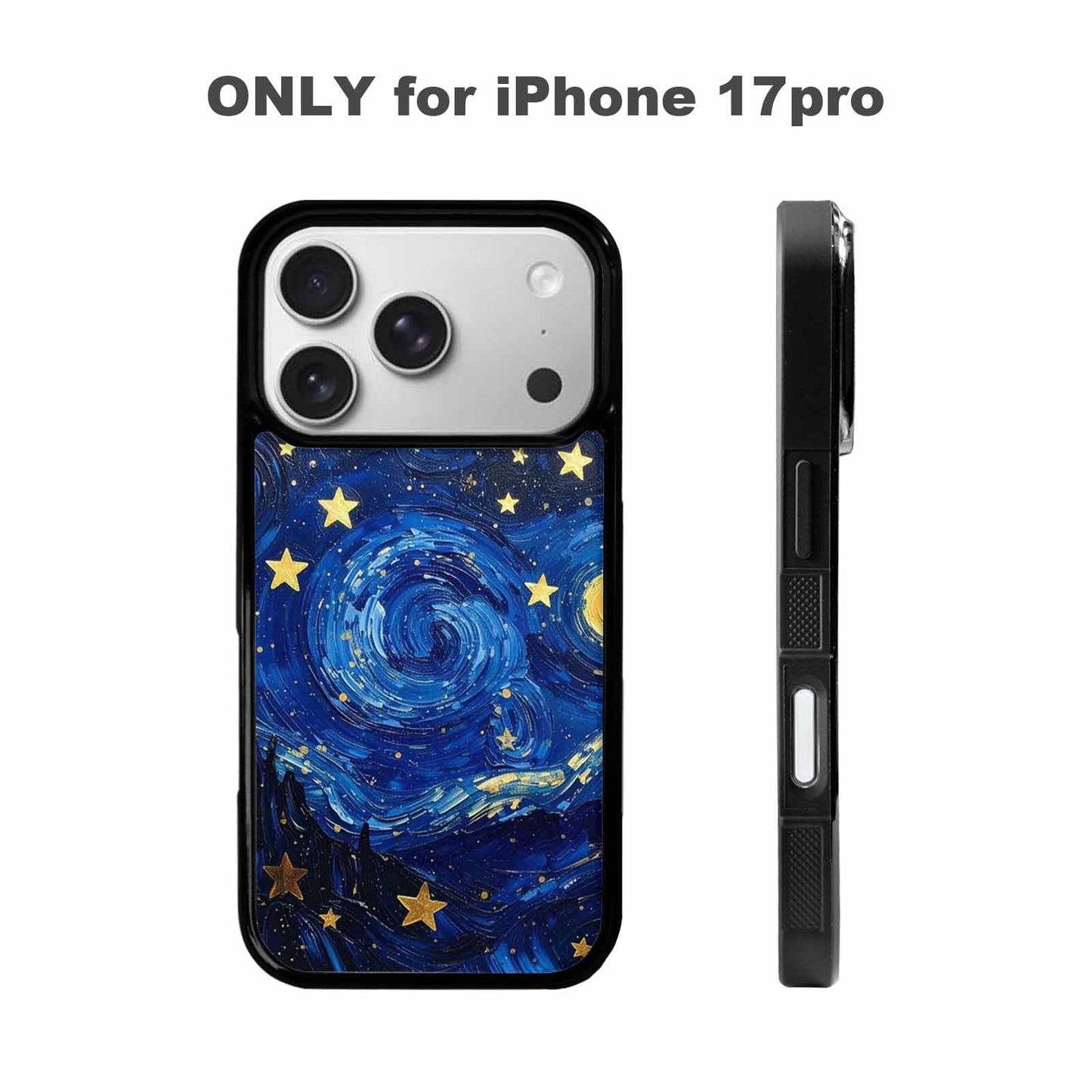 iPhone 17 Pro Case — Swirling Deep Blue Night Sky Galaxy, Personalized Phone Case