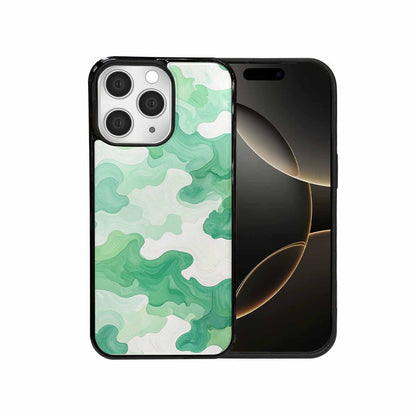 iPhone 15 Pro Max Case — Camo Mint Green White, Custom Print Case Cover