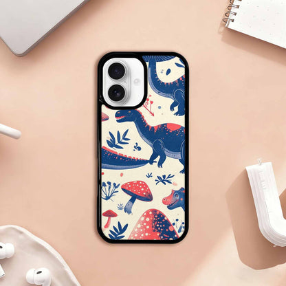 iPhone 17 Case — Vintage Dinosaurs Mushroom Retro Vintage, Custom Designed Case Cover