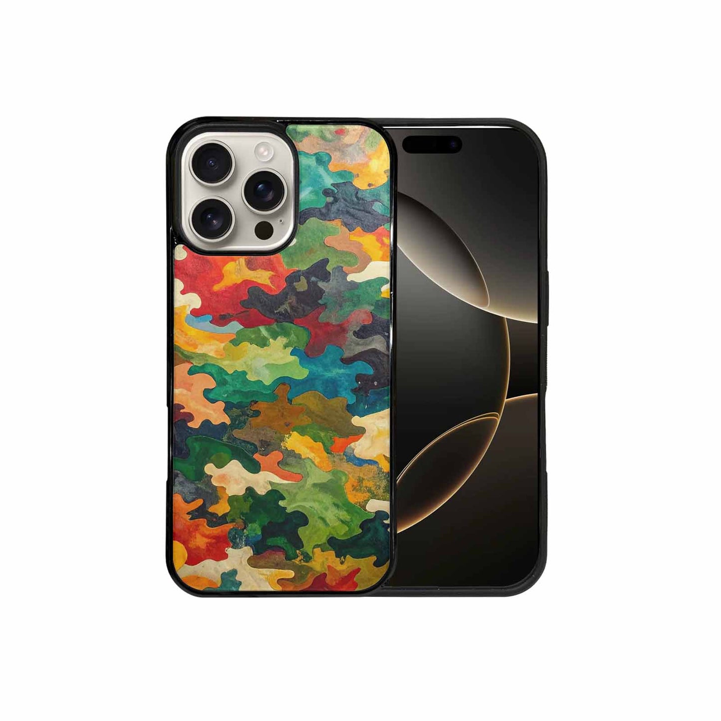 iPhone 16 Pro Max Case — Camo Patches Full Color Vibrant Camo, Custom Printed Phone Case