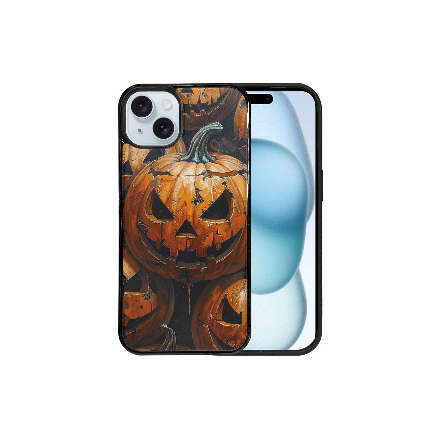 iPhone 15 Plus Case — Halloween Cracked Jackolantern, Custom Printed Phone Case