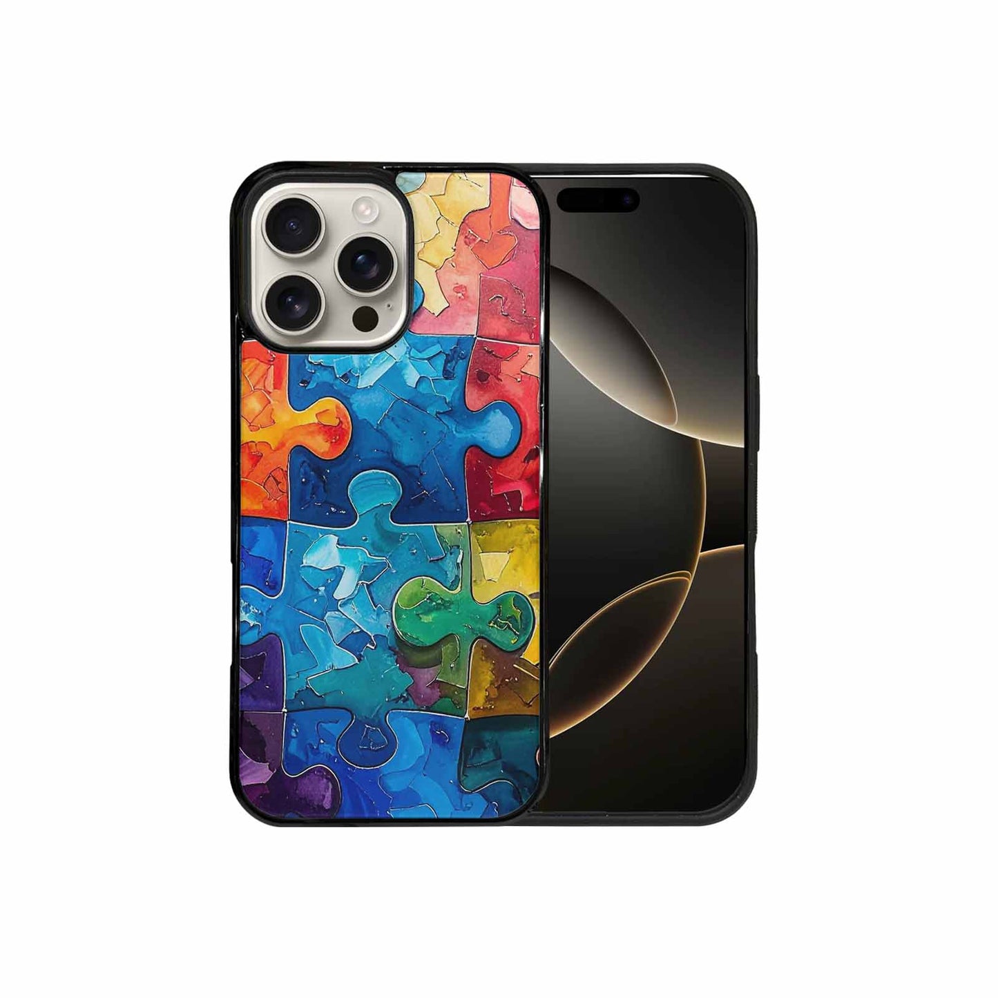 iPhone 16 Pro Max Case — Autism Puzzle Pieces Puzzle Piece Pattern, Custom Print Case Cover