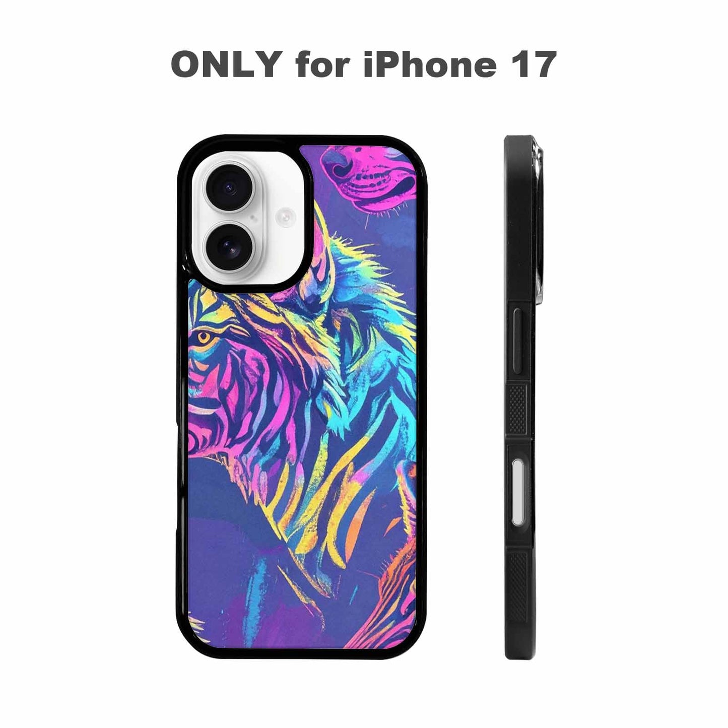 iPhone 17 Case — Neon Zebra Print Animal Print, Custom Phone Case